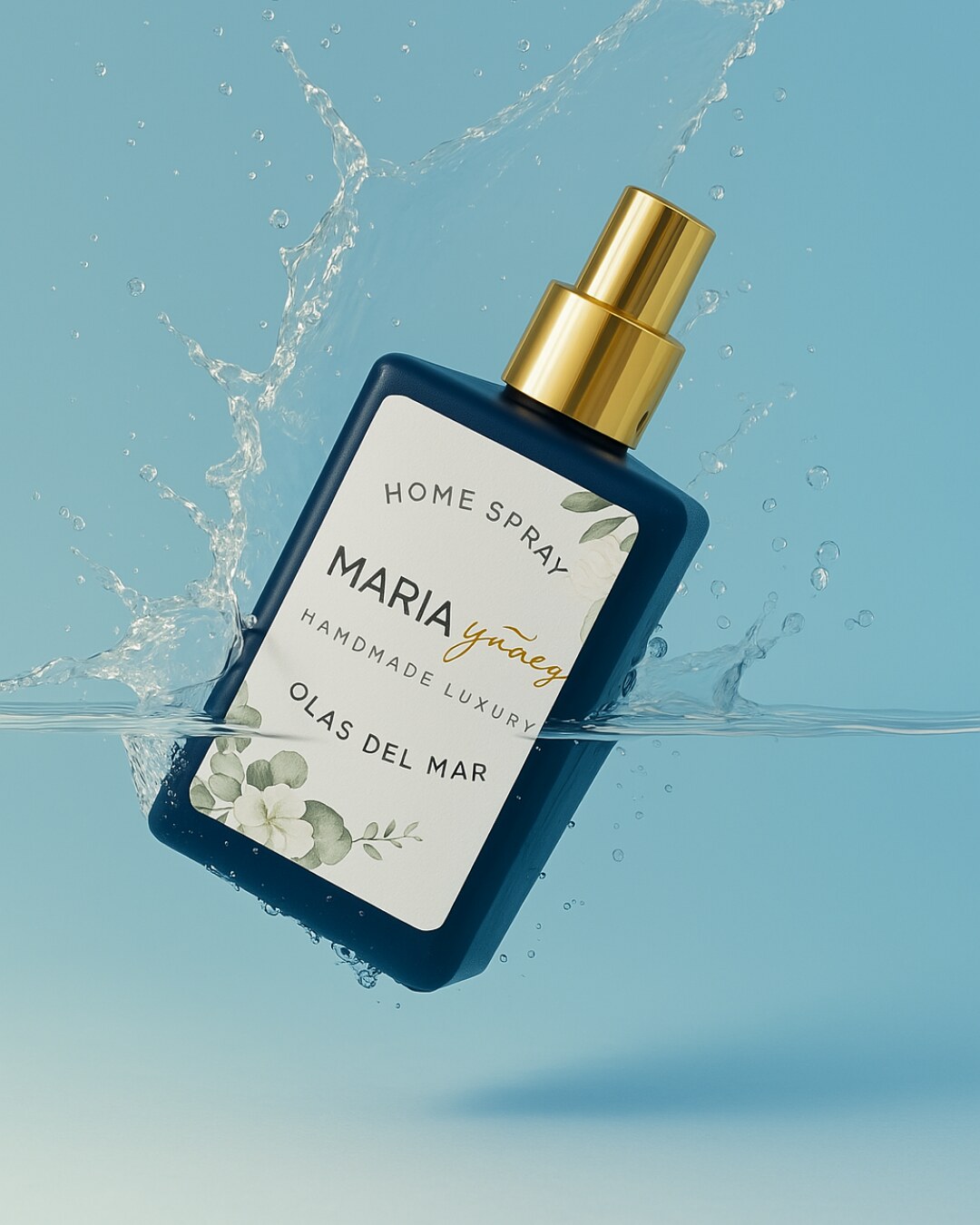 Home spray Olas del Mar em composição com água e luz azul